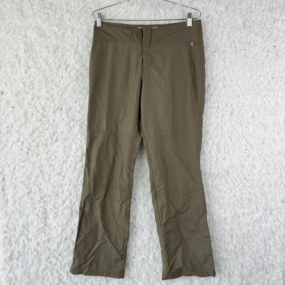 Chazzz Juniors Size 7 Olive Green‎ Nylon Cargo Pants Outdoor Y2K VTG Zip Sides
